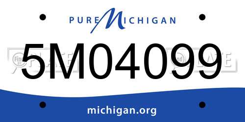 5M04099 Michigan License Plate