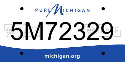5M72329 Michigan License Plate