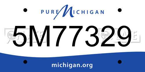 5M77329 Michigan License Plate
