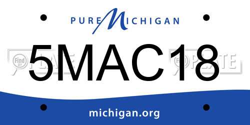 5MAC18 Michigan License Plate