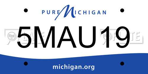 5MAU19 Michigan License Plate