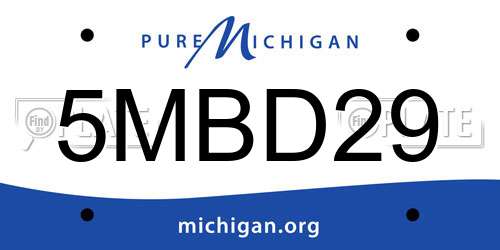 5MBD29 Michigan License Plate