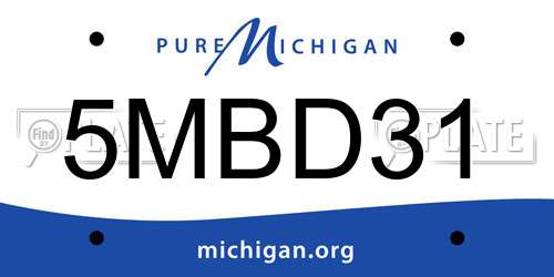 5MBD31 Michigan License Plate