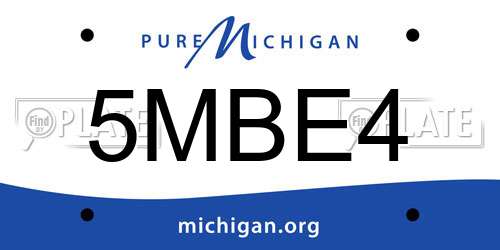 5MBE4 Michigan License Plate