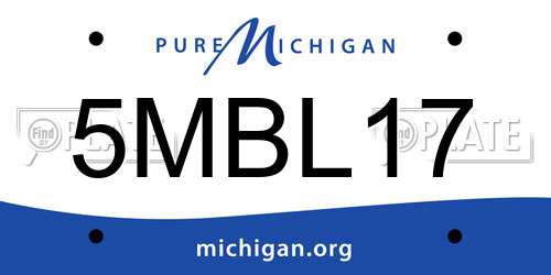 5MBL17 Michigan License Plate