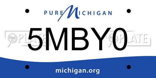 5MBY0 Michigan License Plate