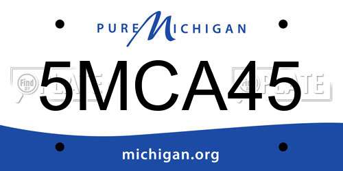 5MCA45 Michigan License Plate