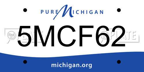 5MCF62 Michigan License Plate