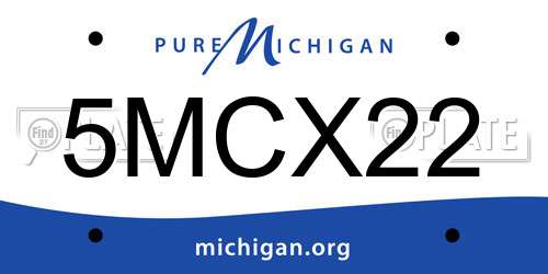 5MCX22 Michigan License Plate