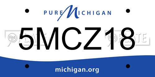 5MCZ18 Michigan License Plate