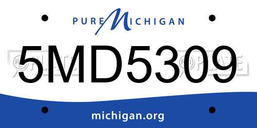5MD5309 Michigan License Plate