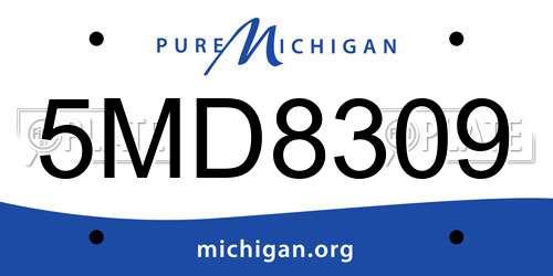 5MD8309 Michigan License Plate