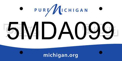 5MDA099 Michigan License Plate