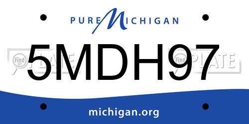 5MDH97 Michigan License Plate