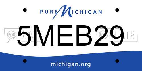 5MEB29 Michigan License Plate