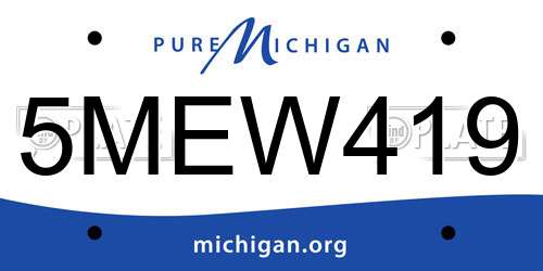 5MEW419 Michigan License Plate