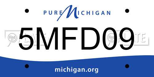 5MFD09 Michigan License Plate