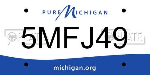 5MFJ49 Michigan License Plate