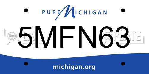 5MFN63 Michigan License Plate