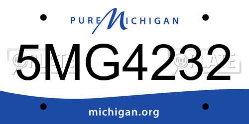 5MG4232 Michigan License Plate