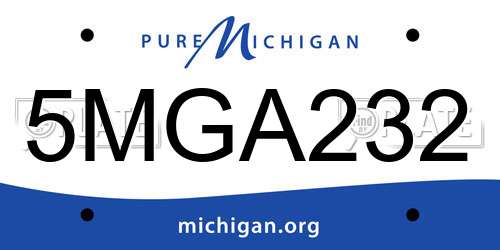 5MGA232 Michigan License Plate