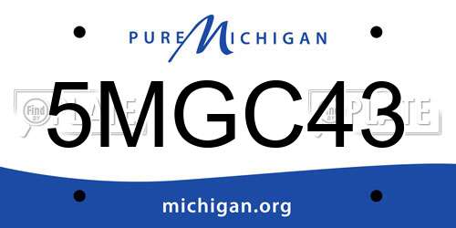 5MGC43 Michigan License Plate