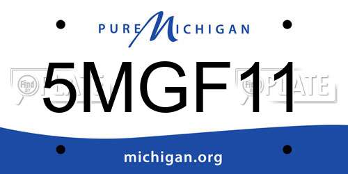 5MGF11 Michigan License Plate