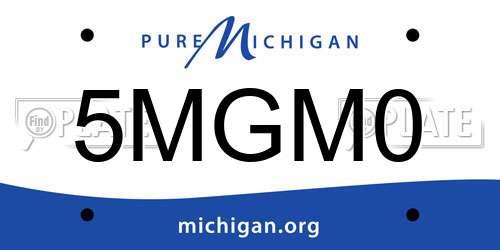 5MGM0 Michigan License Plate