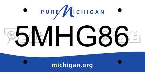 5MHG86 Michigan License Plate