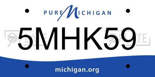 5MHK59 Michigan License Plate