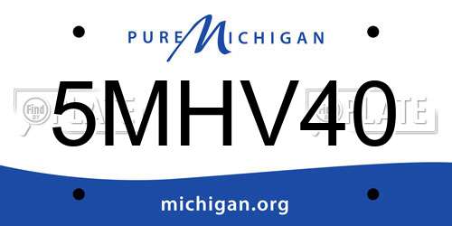 5MHV40 Michigan License Plate