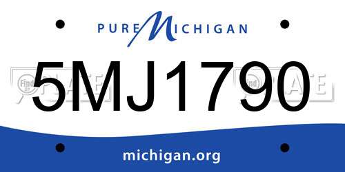5MJ1790 Michigan License Plate