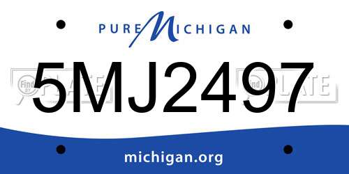 5MJ2497 Michigan License Plate