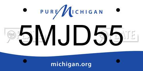 5MJD55 Michigan License Plate