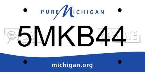 5MKB44 Michigan License Plate