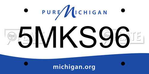 5MKS96 Michigan License Plate