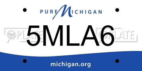 5MLA6 Michigan License Plate