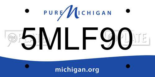 5MLF90 Michigan License Plate