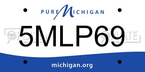 5MLP69 Michigan License Plate