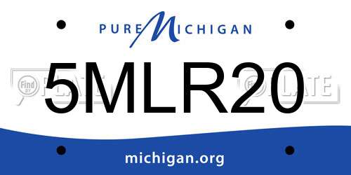 5MLR20 Michigan License Plate