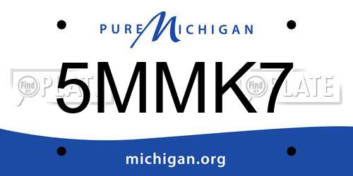 5MMK7 Michigan License Plate