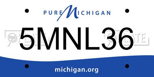 5MNL36 Michigan License Plate
