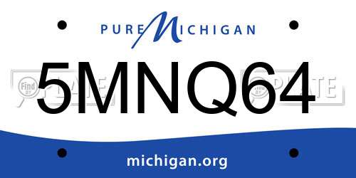 5MNQ64 Michigan License Plate