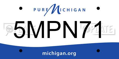 5MPN71 Michigan License Plate