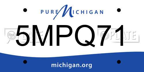 5MPQ71 Michigan License Plate