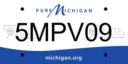 5MPV09 Michigan License Plate