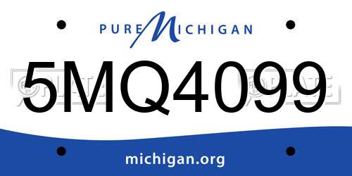 5MQ4099 Michigan License Plate