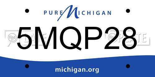 5MQP28 Michigan License Plate
