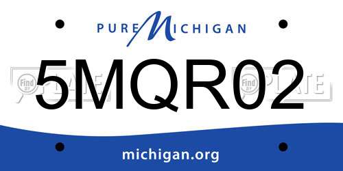 5MQR02 Michigan License Plate