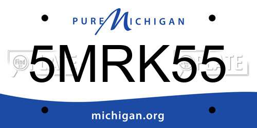 5MRK55 Michigan License Plate